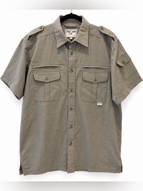 Fox Fire Passport Men’s LT Khaki Short Sleeve Safari Utility Shirt NWT